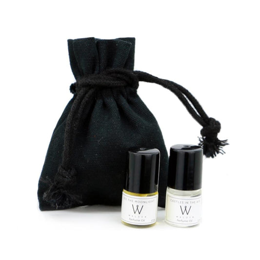 Walden Rollerball Perfume Oil Set in black Cotton Bag 7 x 2 ml